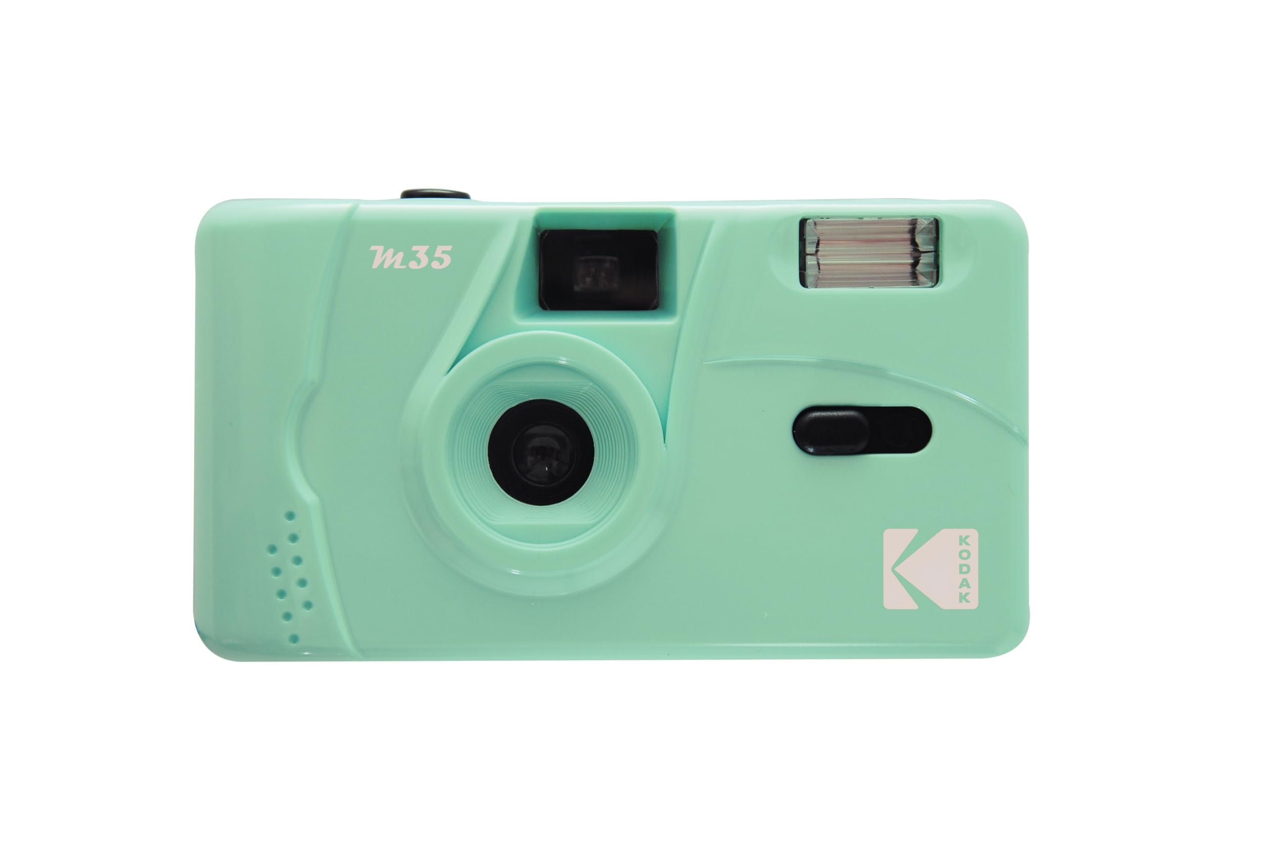 KODAK M35 DA00234 - Wiederaufladbare Kamera 35mm, Festes Weitwinkelobjektiv, Optischer Sucher, Eingebauter Blitz, AAA Batterie – Mintgrün + GT Photo Retro Farbfilm 35mm - 24 Aufnahmen