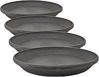 Vista 8 de PSW Pot Collection AP25C Bandeja de goteo para plantas de 10 pulgadas de plástico/piedra/compuesto de madera - Sin agujero de drenaje (perforable)