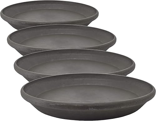 Miniatura 8 de PSW Pot Collection AP25C Bandeja de goteo para plantas de 10 pulgadas de plástico/piedra/compuesto de madera - Sin agujero de drenaje (perforable)