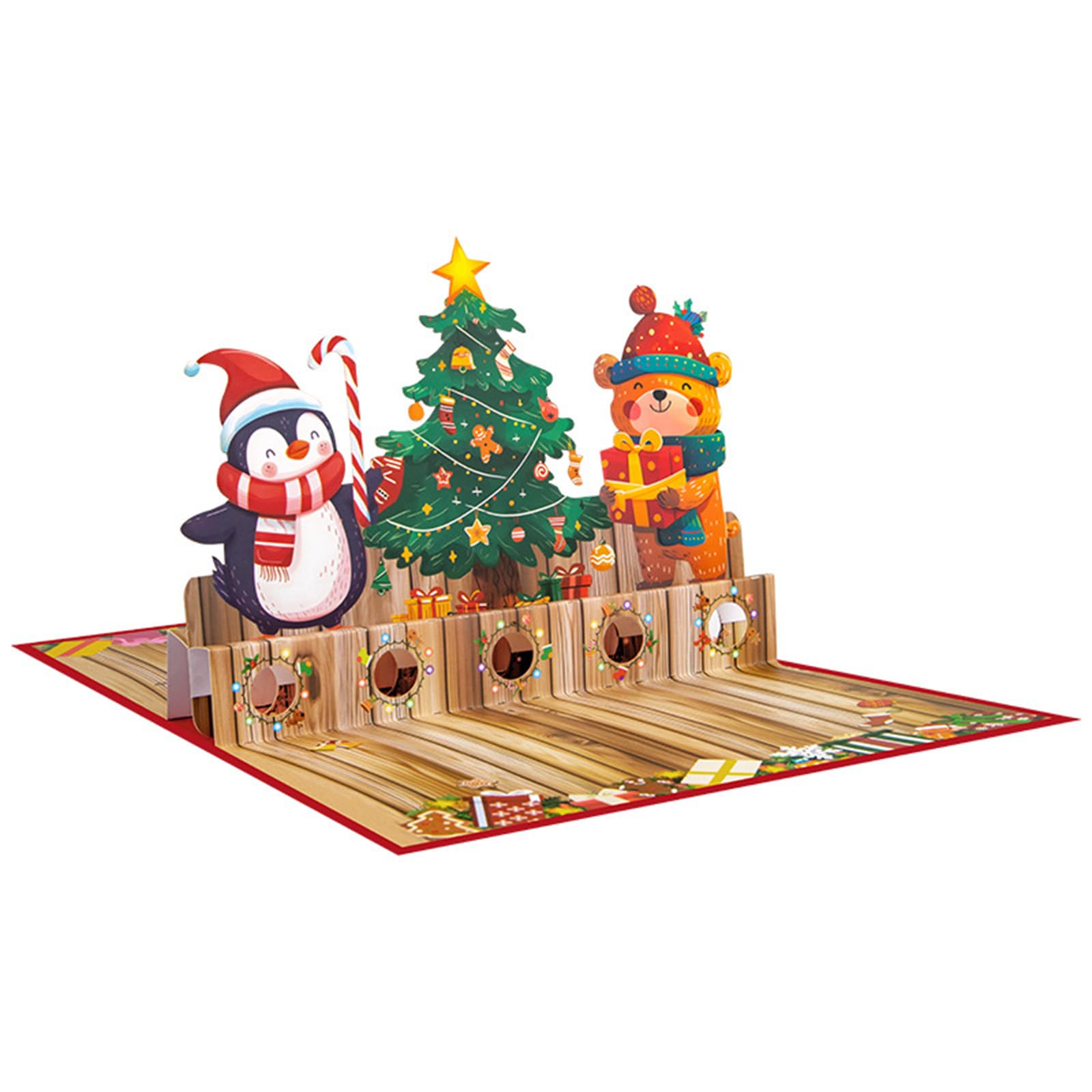 Elnwnnkc 3D Christmas Greeting Cards Pleased Wishes with 3D Popup Christmas Cards Envelopes Included for Gift Give Greeting