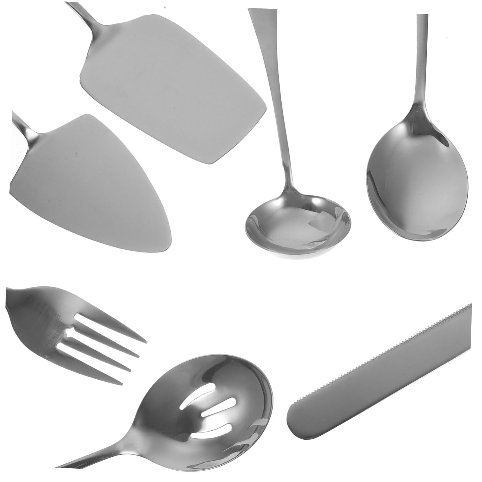 Cabilock Cuchillos para Pastel Utensilios para Servir de Acero Inoxidable de Cortador y Servidor de Pasteles para Postre Tenedor y Cuchara para Banquetes y Uso Diario