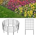 Skcoipsra Decorative Garden Fence 10 Pack, 24in(H) x 10ft(L) Animal Barrier Fence, Rustproof Metal Fencing for Yard, Dog Rabbits Wire Section Garden Edging Border for Yard Patio Garden, Grid