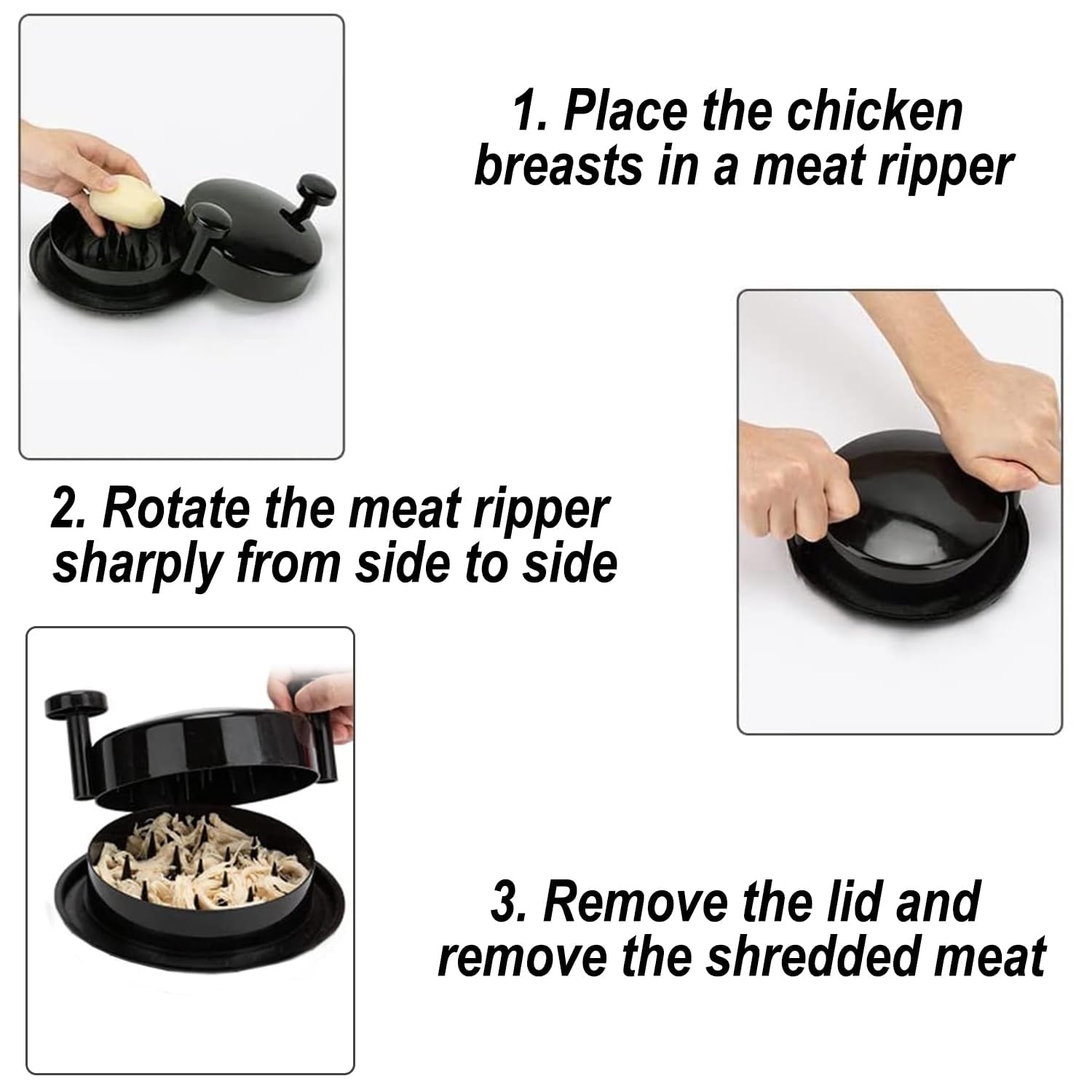 Meat Shredder Tool for Chicken Pork, Beef, Fish, Heat Resistant & Dishwasher Safe Pulled Pork Shredder Claws - Image 4
