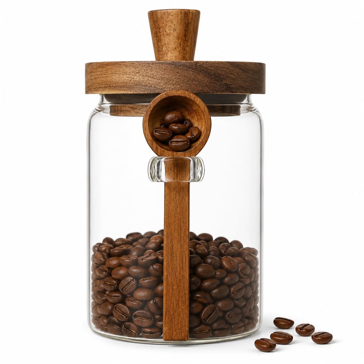 ANSQU Glass Jar with Lid and Spoon