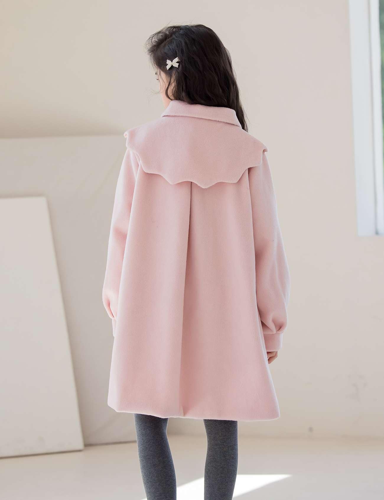 Echinodon Cappotto di lana per ragazze monopetto Trench Cappotto per bambini Principessa Inverno Caldo Soprabito