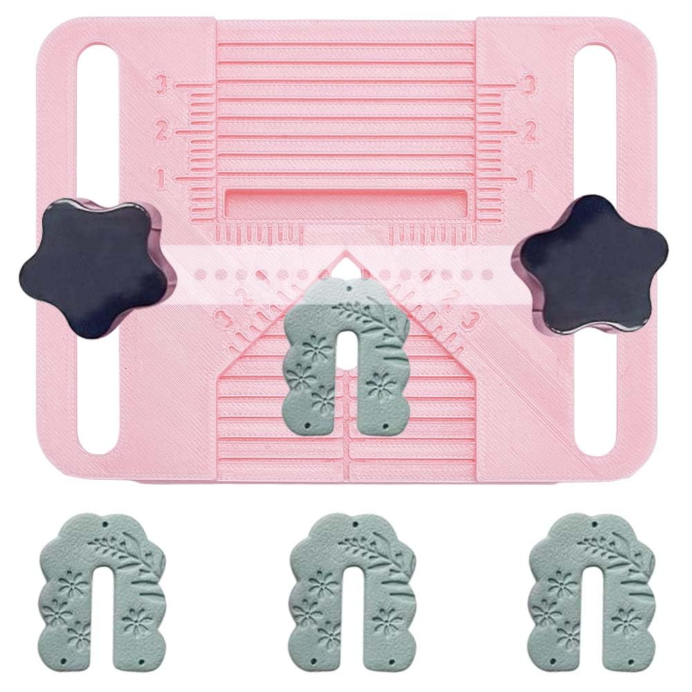 FREEBLOSS Bohranleitung Für Ohrringe Aus Polymer Clay Werkzeuge Für Ohrringe Aus Polymer Clay Inklusive Plattenbohranleitung Rosa