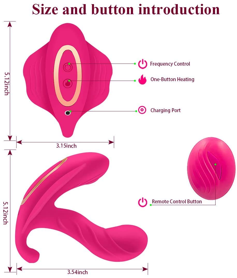 Riscaldabile Vibratori Sessuali per Donna Indossabili Vibratore di Silicone con Telecomando Doppio Motore e 10 Modalità di Vibrazione per Clitoride Punto g e Stimolazione Massaggiatore Rosa