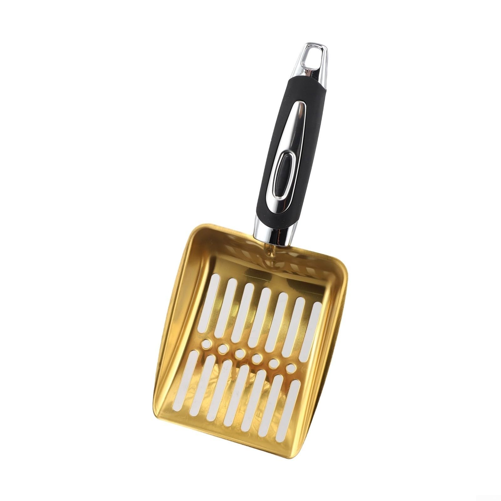 Pala hueca para cenizas de chimenea, pala de hierro resistente al calor para una eliminación eficiente de cenizas de estufas de leña, hogueras y parrillas, 25,5 cm (dorado)