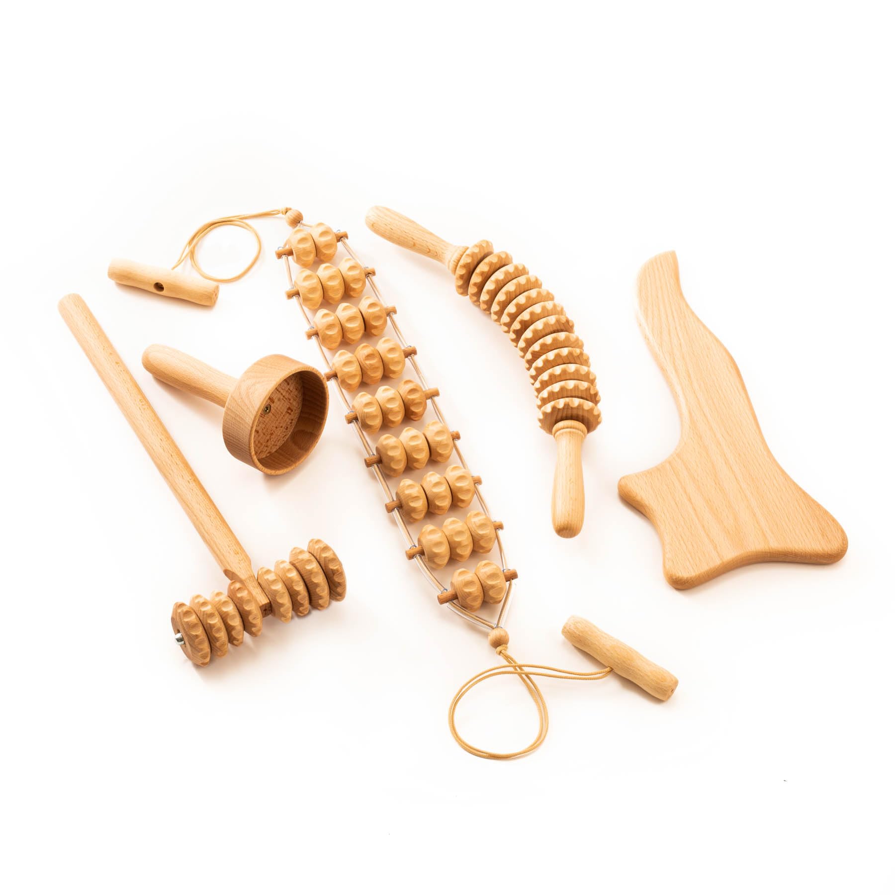 tuuli Accessories Maderoterapia, set massaggiatore per schiena, rullo di cellulite, dispositivo di drenaggio linfatico, tazza svedese