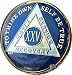 25 Year Midnight Blue AA Alcoholics Anonymous Medallion Chip Tri Plate Gold & Nickel Plated