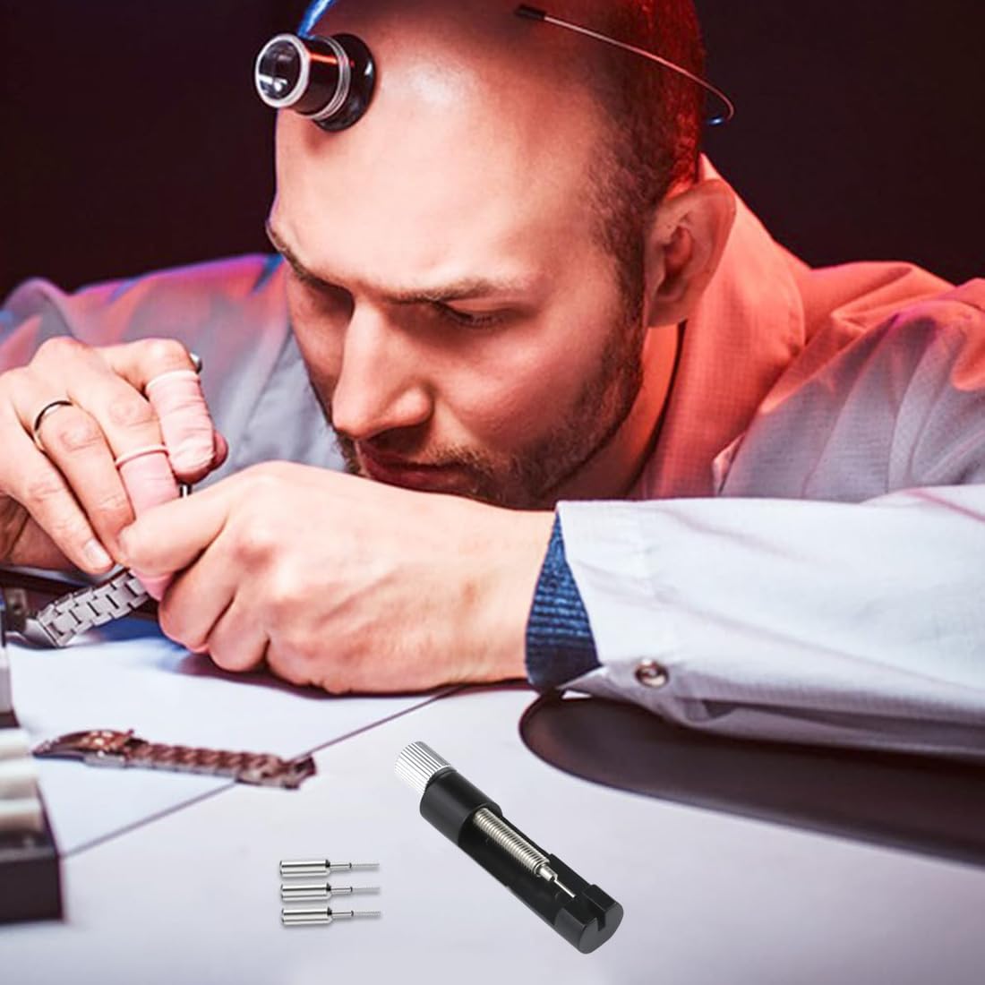 Ajustador Correa Reloj, Kit Reparacion Relojes, Herramienta para Quitar Eslabones