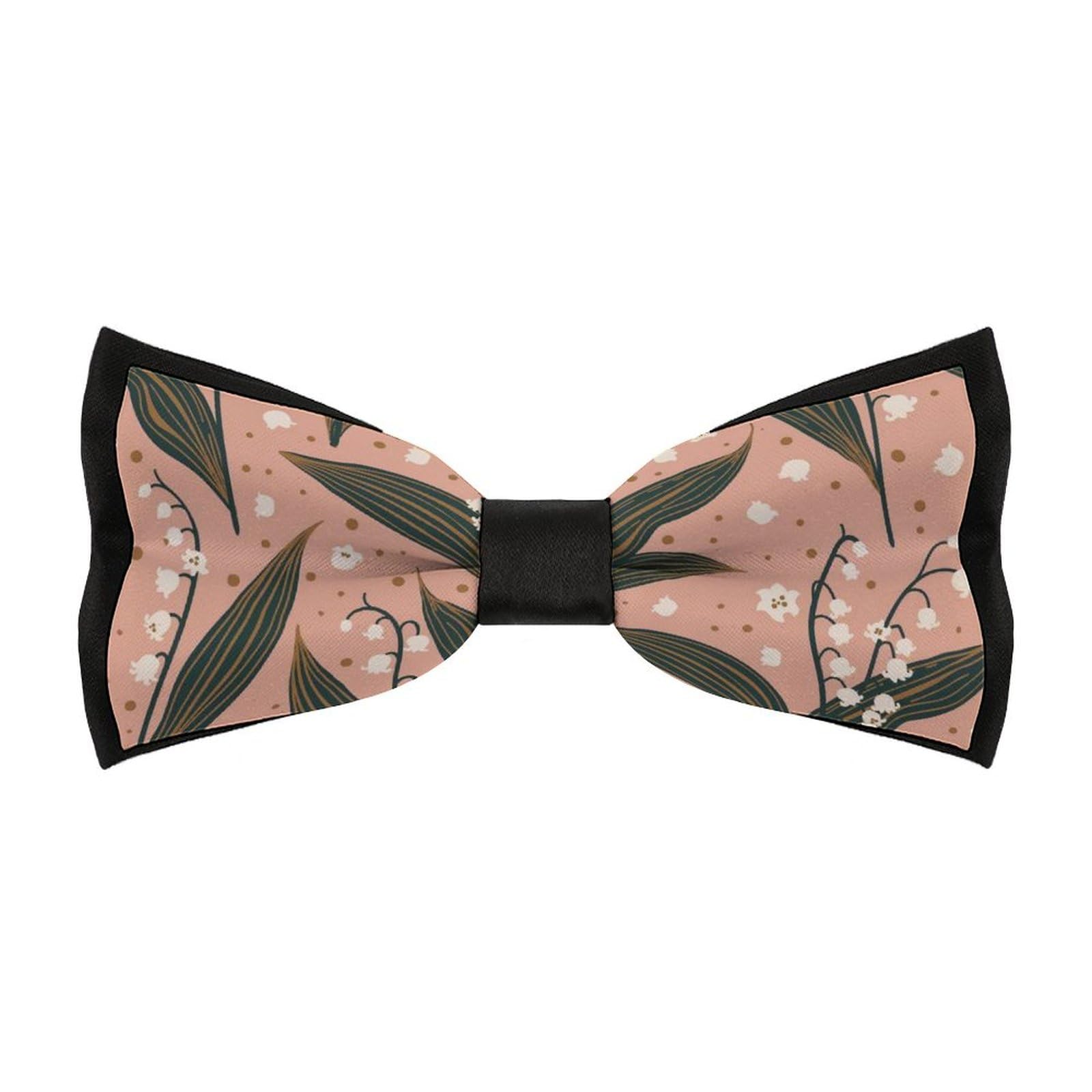 Jyyau Lily Pattern Bow Tie Adjustable Necktie For Men Business Fashion Pre-tied Tie Neckwear Novelty Accessory For Weddings Party Festival