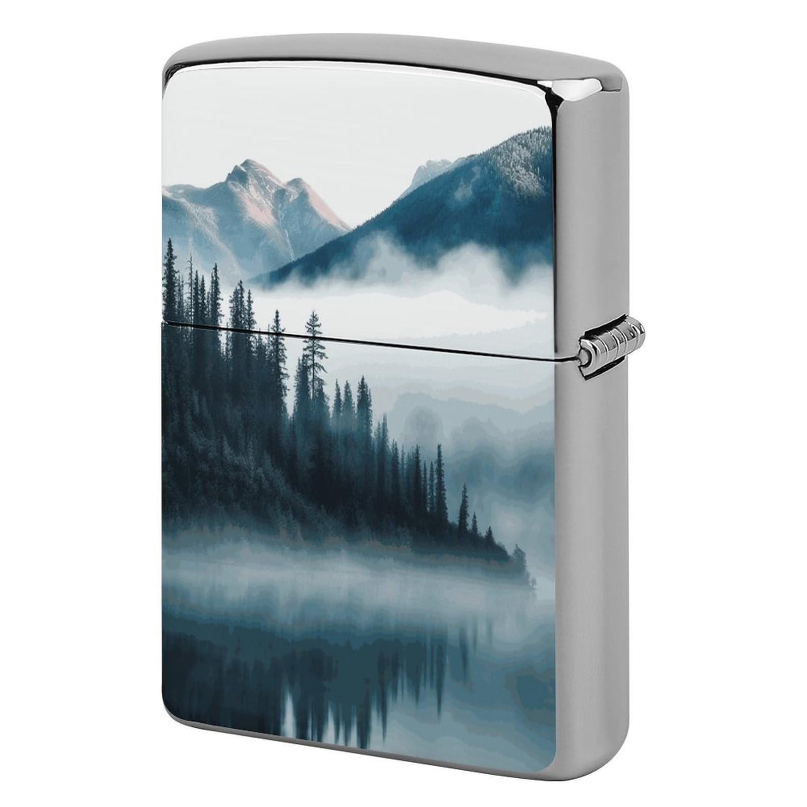 Fekiloot Style Foggy Mountains Landscape Lighter Case Cover Lighter Holder