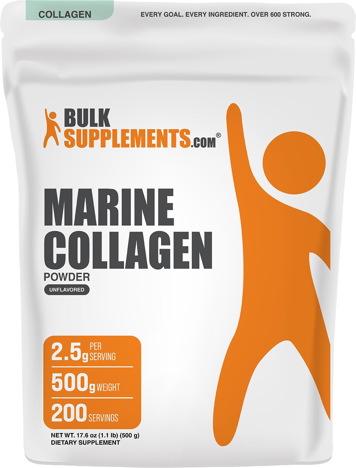 BulkSupplements.com Marine Collagen Powder - 500g (Pack of 1)