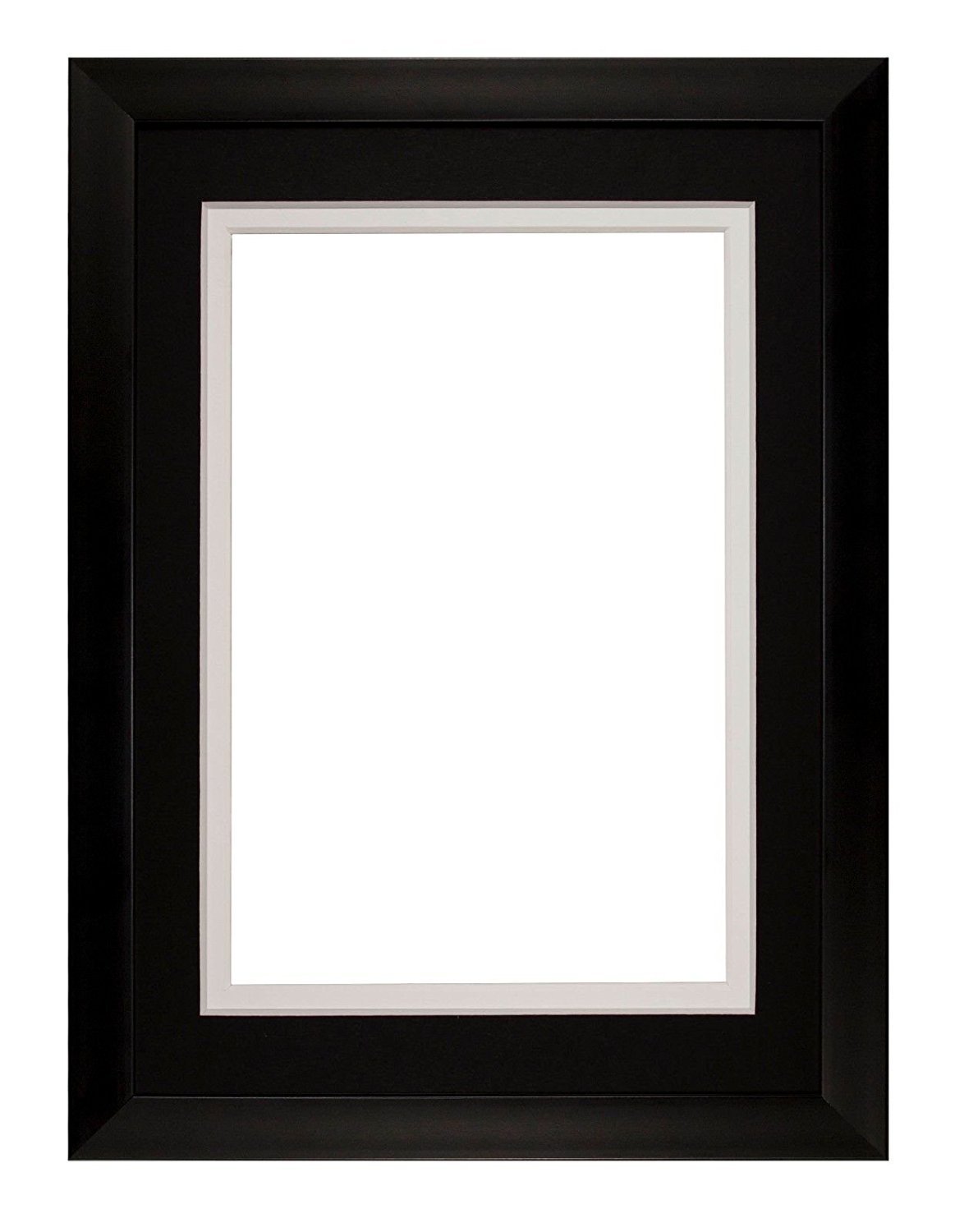 Memory Box Rainbow Range Black Matt Double Mount Photo frame/picture frame/poster frame with Perspex Sheet - Black on White Mount - 20"x16" for A3 pictures