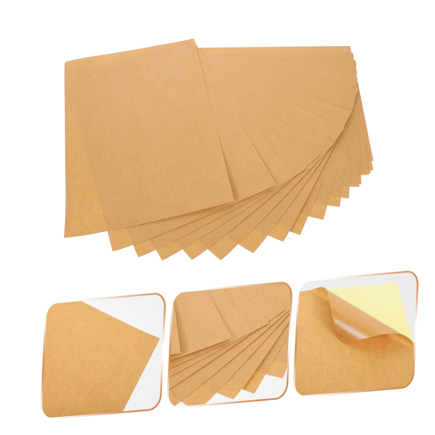 Papier Autocollant Étiquettes Kraft A4 100 Feuilles pour Imprimante