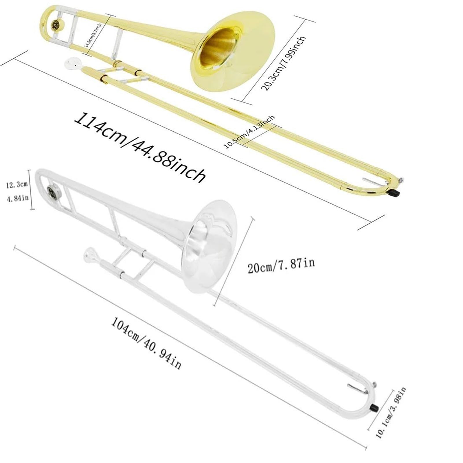 Instrumentos De Trombón Trombón Alto En Si Bemol De Latón Lacado Con Estuche(2)