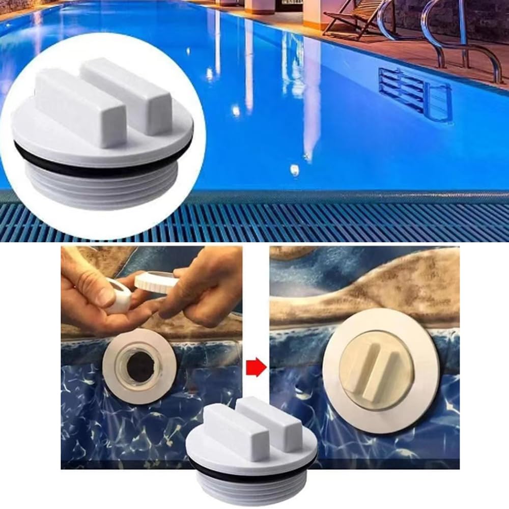 Tappi Invernali Per Piscina Da 5 Pezzi, Tappi Di Scarico Per Tubi Di Ritorno, Skimmer E Idromassaggio, Con Anello In Gomma, Diametro 3,8 Cm. - 3