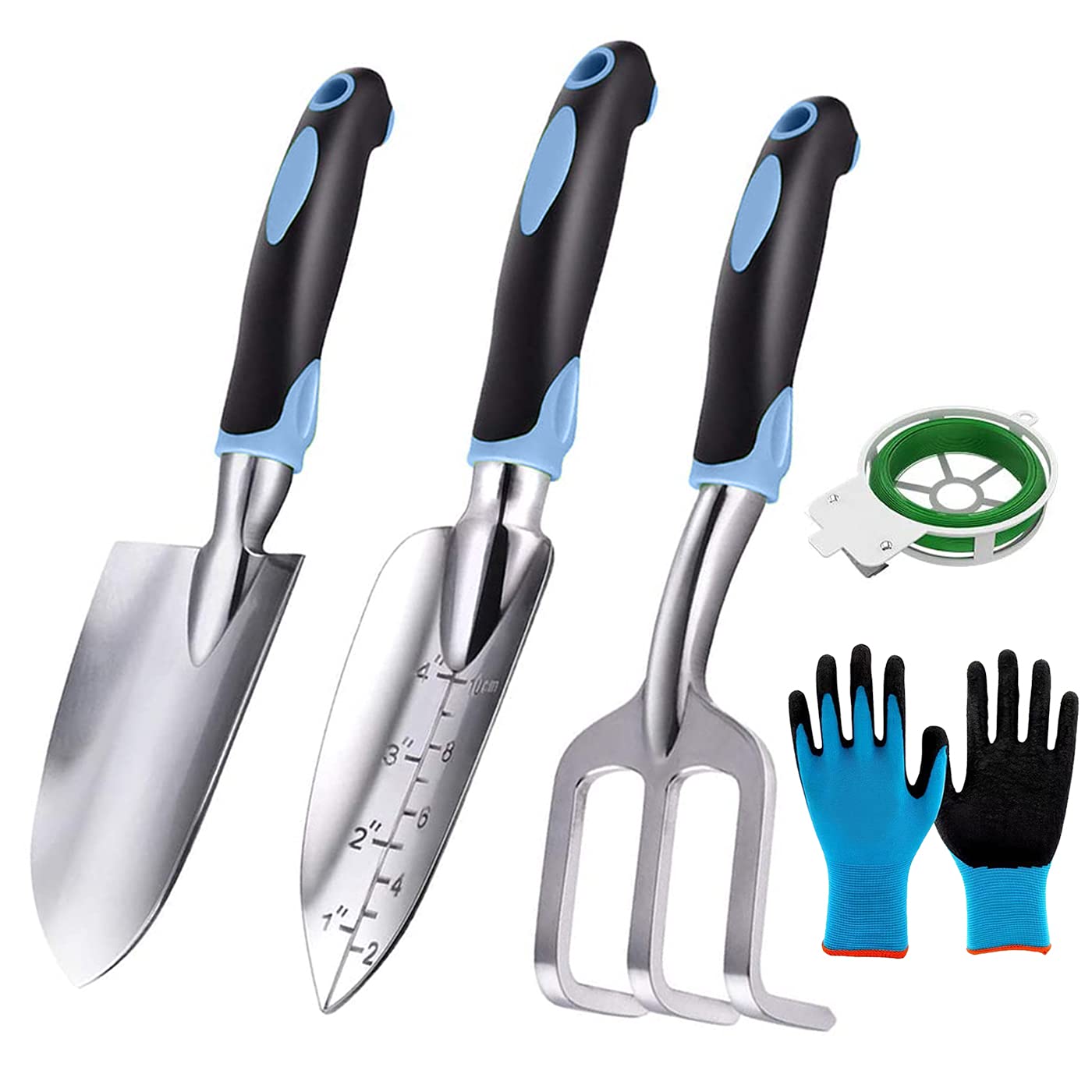 homchen Garden Tools with Safety Work Gloves, Gardening Gifts Set for Men Women Garden Lovers