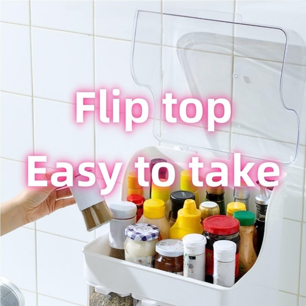 Nizer - Portaspezie multifunzionale con cassetti, in plastica resistente, per cucina e sala da pranzo, 30 x 24,4 x 51,1 cm, soluzione ideale per condimenti e salvaspazio