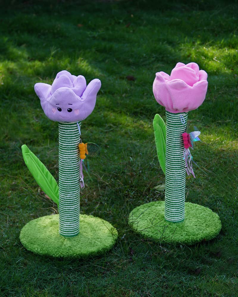 Drzewo kota Tulipanowy drapak dla kota bez łupieżu koci plac zabaw zabawki kotów artykuły gniazdo(Pink)