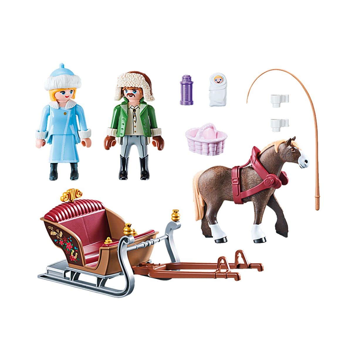 PLAYMOBIL DreamWorks Spirit 70397, Padre di Lucky con Slitta, dai 4 Anni