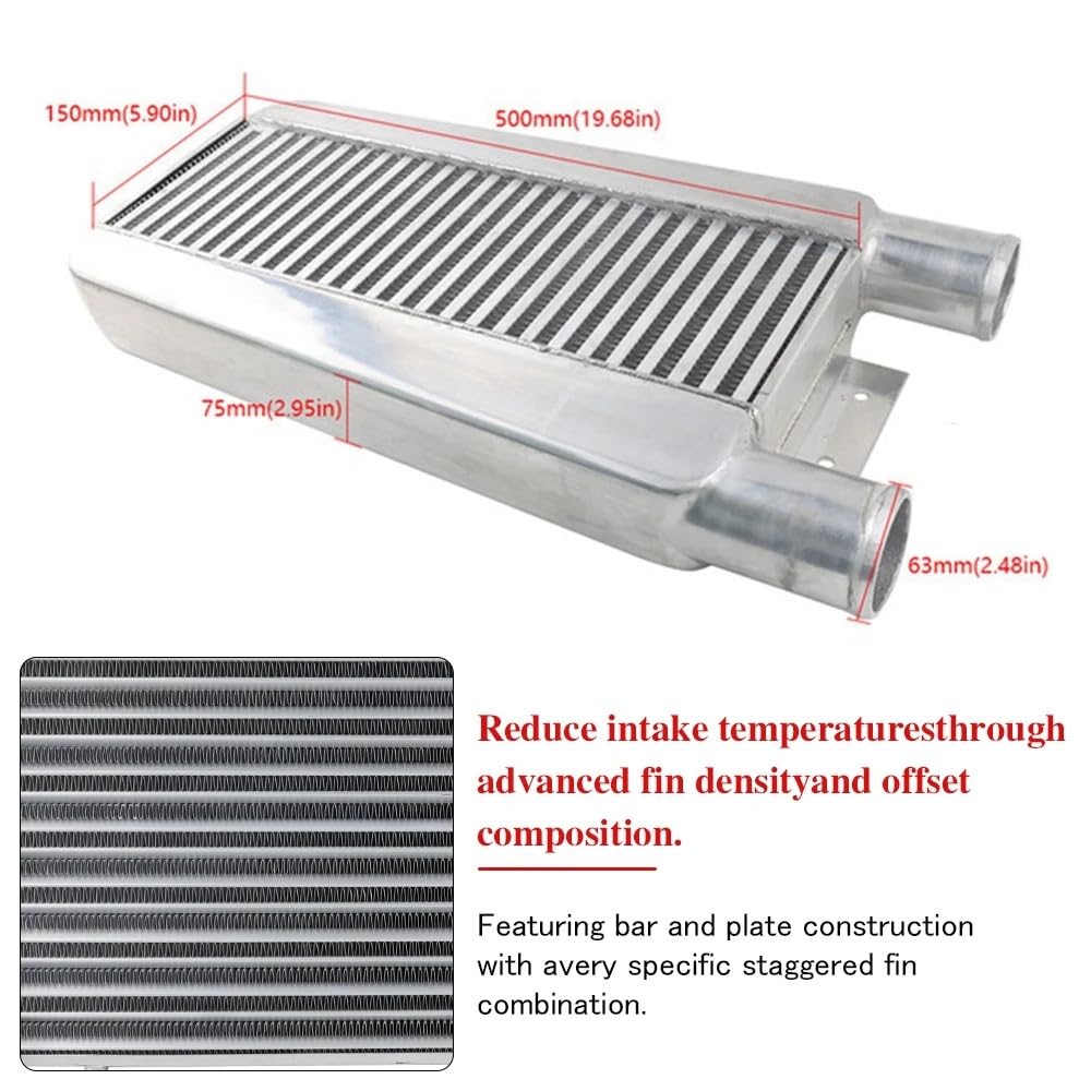 Chłodnica turbiny Aluminiowy 3-calowy intercooler 24"x11" x3" Mocowanie Turbo Aluminiowy intercooler z tej samej strony 2,5" Radiator płytowy