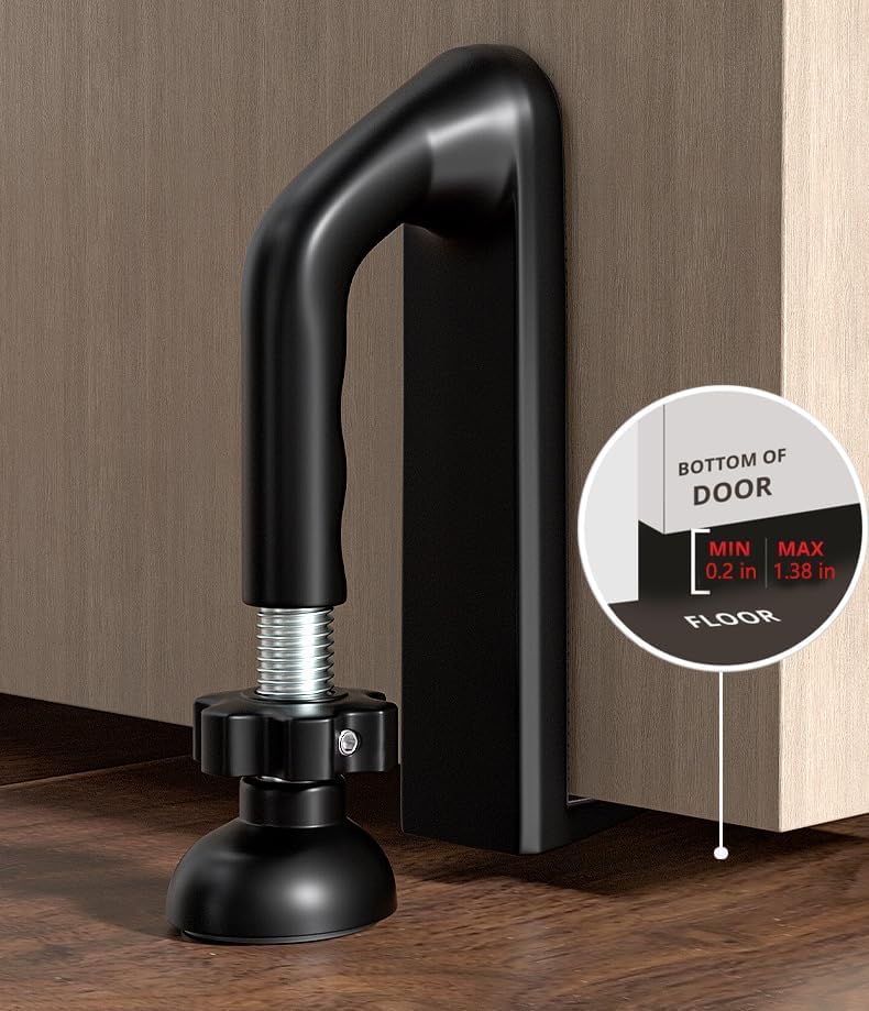 Adjustable Anti Theft Door Stopper Portable Security Device Heavy Duty Door Lock for Travel Hotels Apartments and Home Use (Red) - Image 4