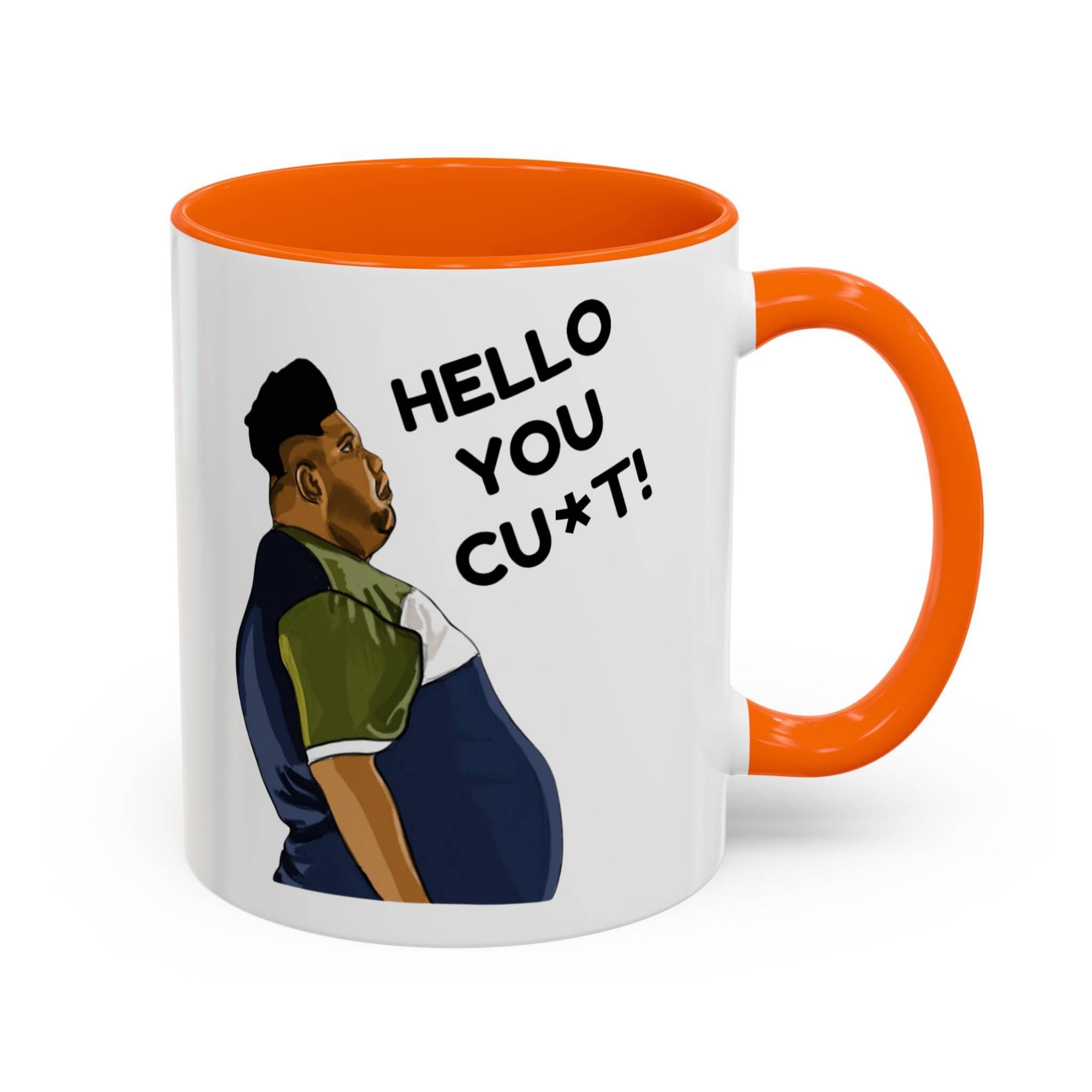 Harvey Price Hello You C*nt Funny Viral Meme Mug - Harvey Price Viral TikTok Meme Coffee Cup - Novelty Quote Gift for Him or Her (Mug, Orange 11oz)