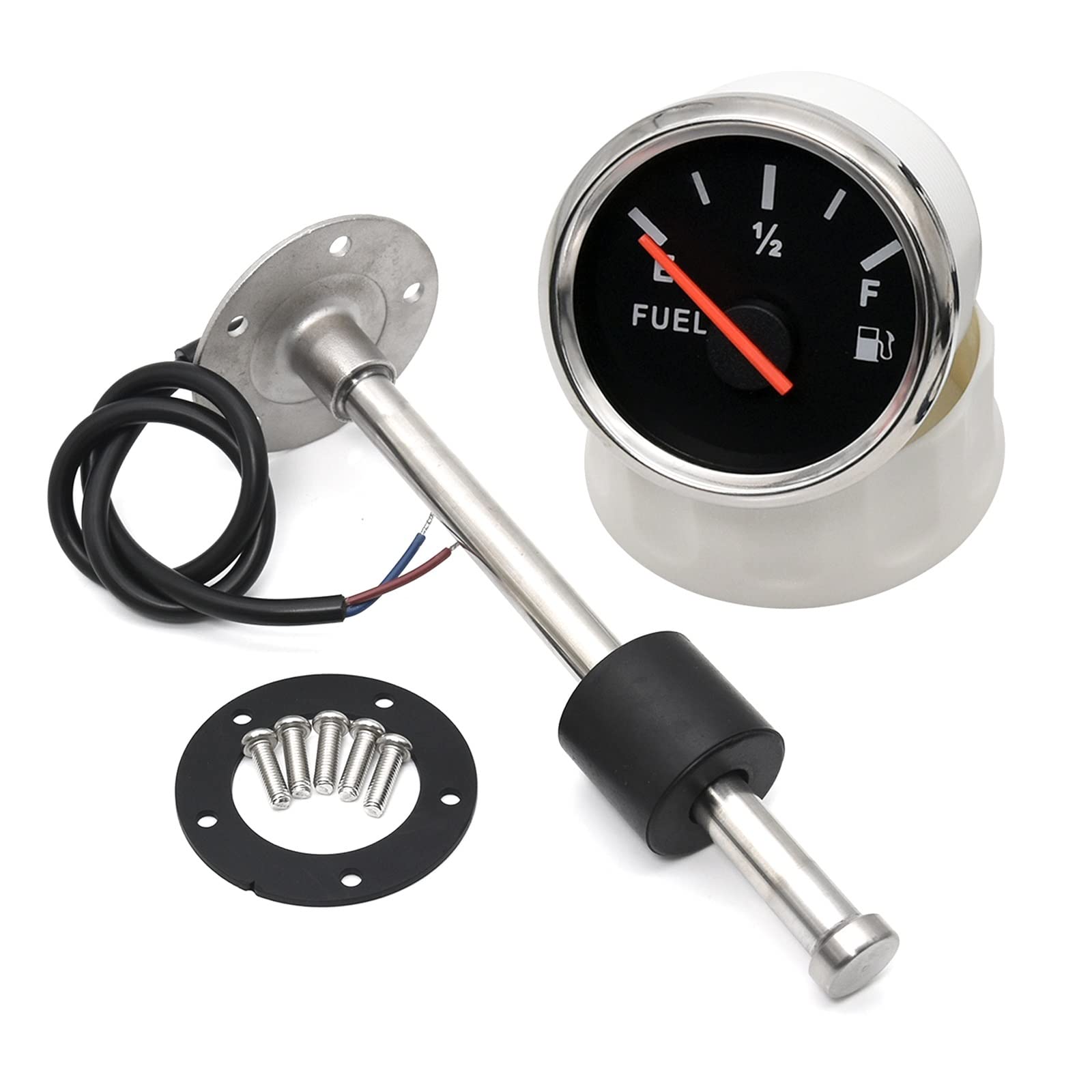 Indicador de nivel de combustible Indicador de nivel de combustible de 52MM con indicador de nivel de tanque de combustible líquido 150 200 250 300MM Nivel de combustible 0-190ohm Medidor de nivel de