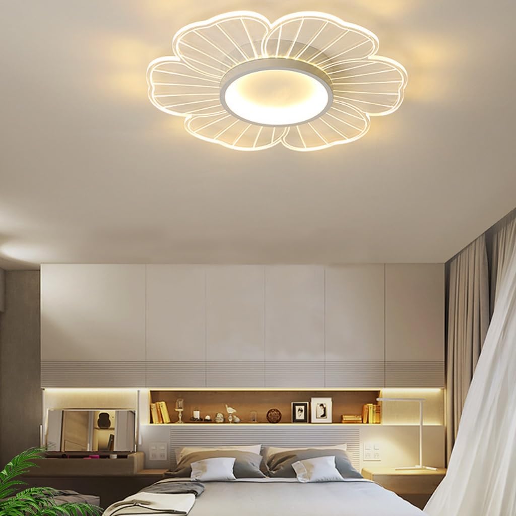 Regulowane Oświetlenie Sufitowe LED 52CM 2240LM Flower Design Nowoczesny Salon, Pokój Dziecięcy, Oświetlenie Sufitowe, Zmiana Koloru, Energooszczędne Oświetlenie Sufitowe Lampa Sufitowa 40W (Size : 6