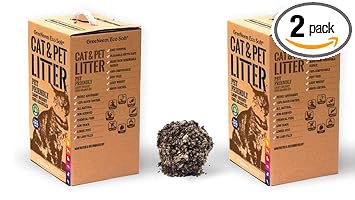 EcoSoft Organic Cat Litter- 12 litre (Pack Of 2) | Plant based | Smart Quick clumping | Scoopable | Flushable | Strong odour control | Non scented | Excellent absorbance | Highly Economical | Low dust | Light weight | Natural litter for cats and kittens | Low tracking | Bio degradable| Compostable | Hypo allergenic | Chemical free | Soft on Paws