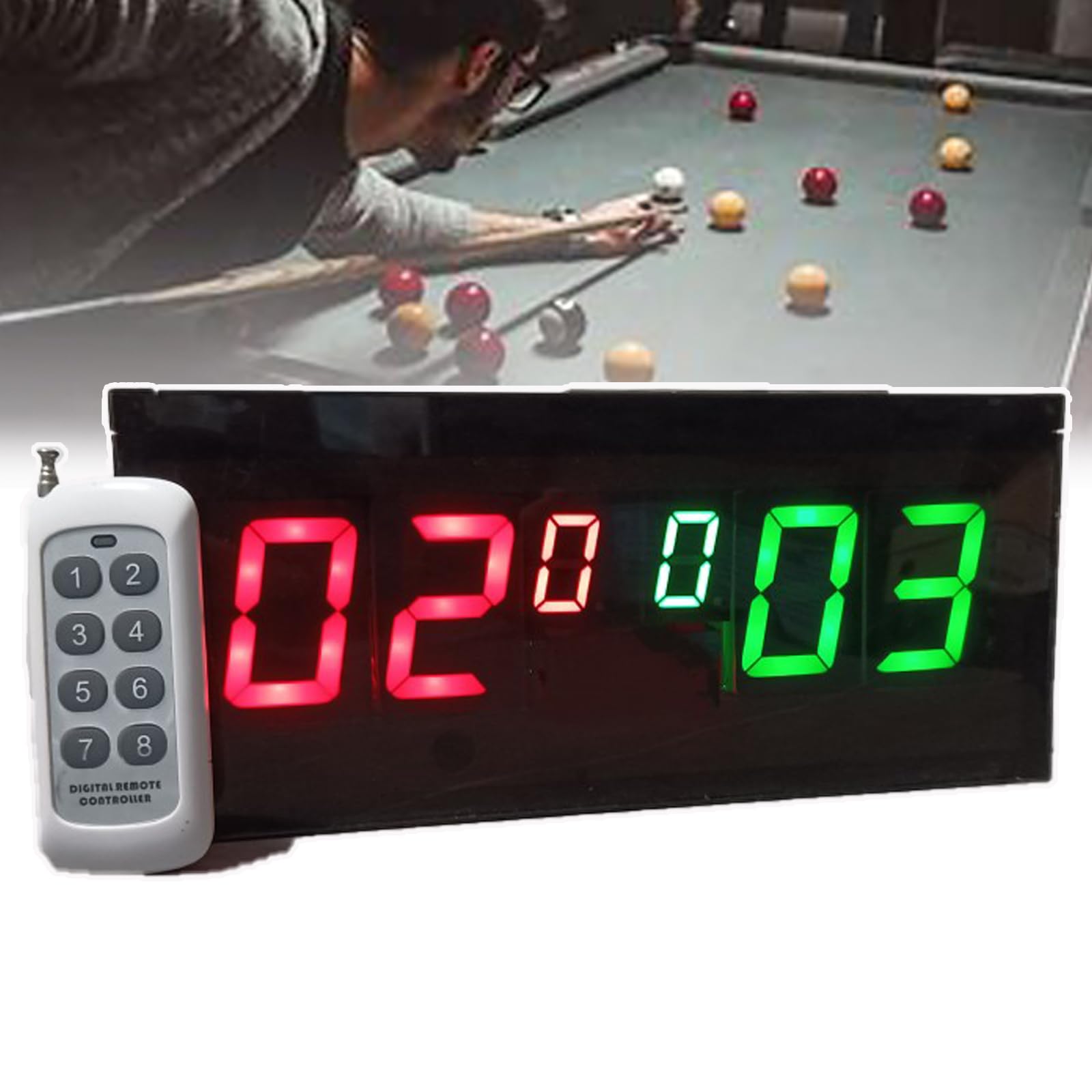 Marcador De Puntuación, Marcadores Digitales Electrónicos, Marcadores De Mesa Portátiles, Control Remoto Opcional, Fuente Grande De 3 Pulgadas, para Todo Tipo De Deportes,B