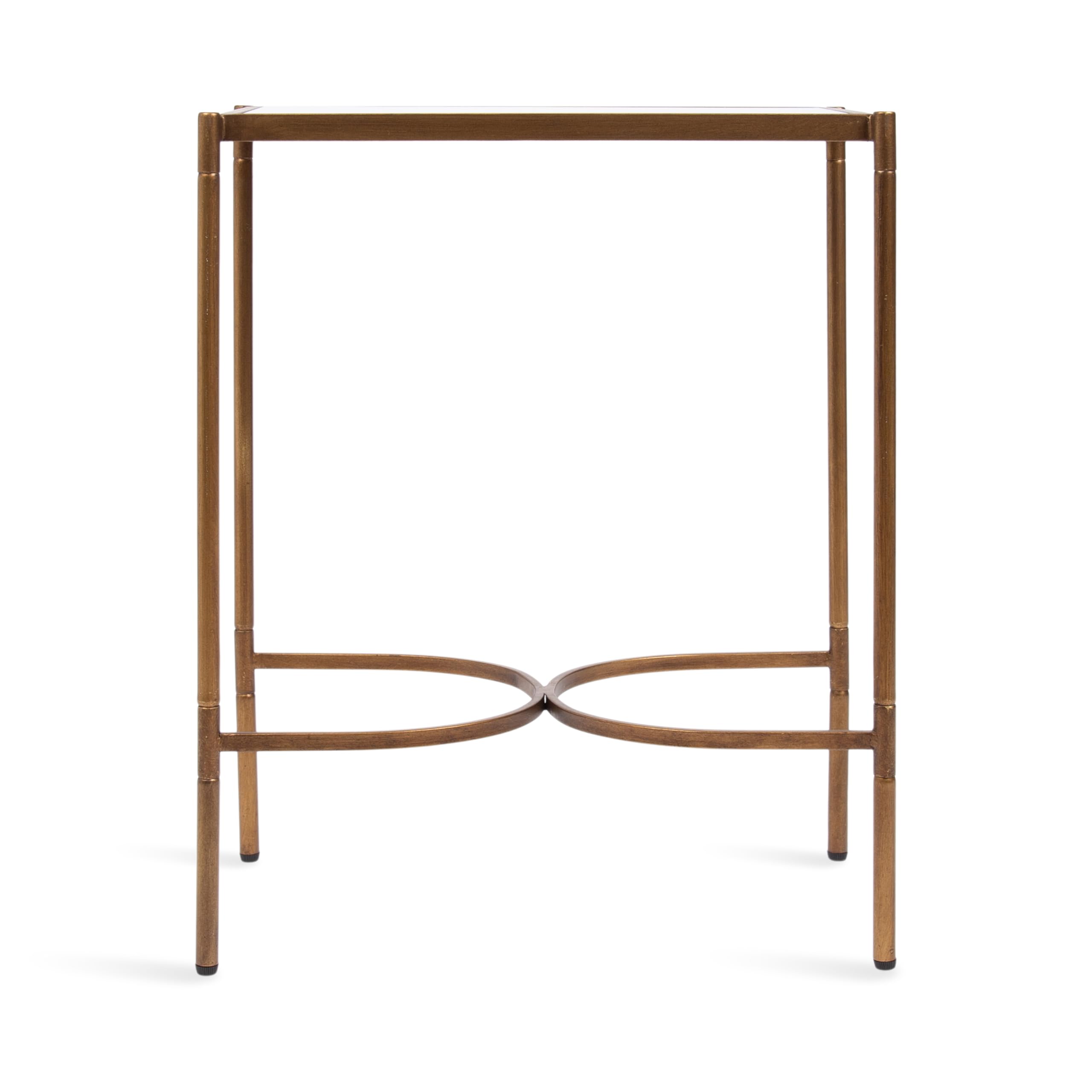 Kate and Laurel Catriona Modern Glam Metal Skinny Side Table, 19 x 11 x 24, Gold, Rectangular Slim Living Room End Table with Unique Geometric Base for Use as Bedroom Accent or Entryway Decor