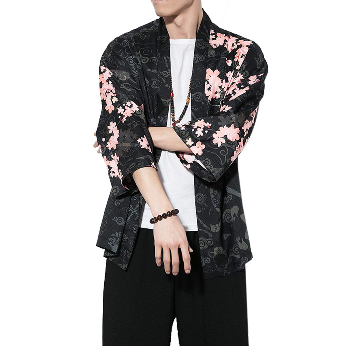 Seidarise - Kimono japonés para hombre, siete mangas, color sólido - - Small
