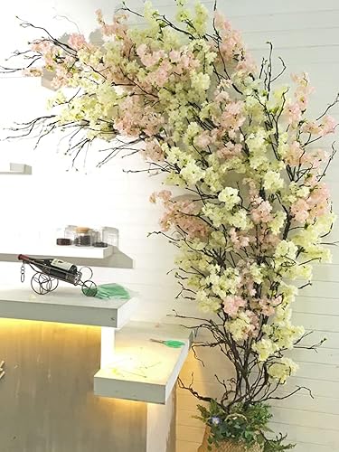 Miniatura 7 de 300cm118in colgante de pared artificial de cerezo ramas tronco flexible ramitas ratán liana plantas falsas para el hogar, boda, jardín, habitación,