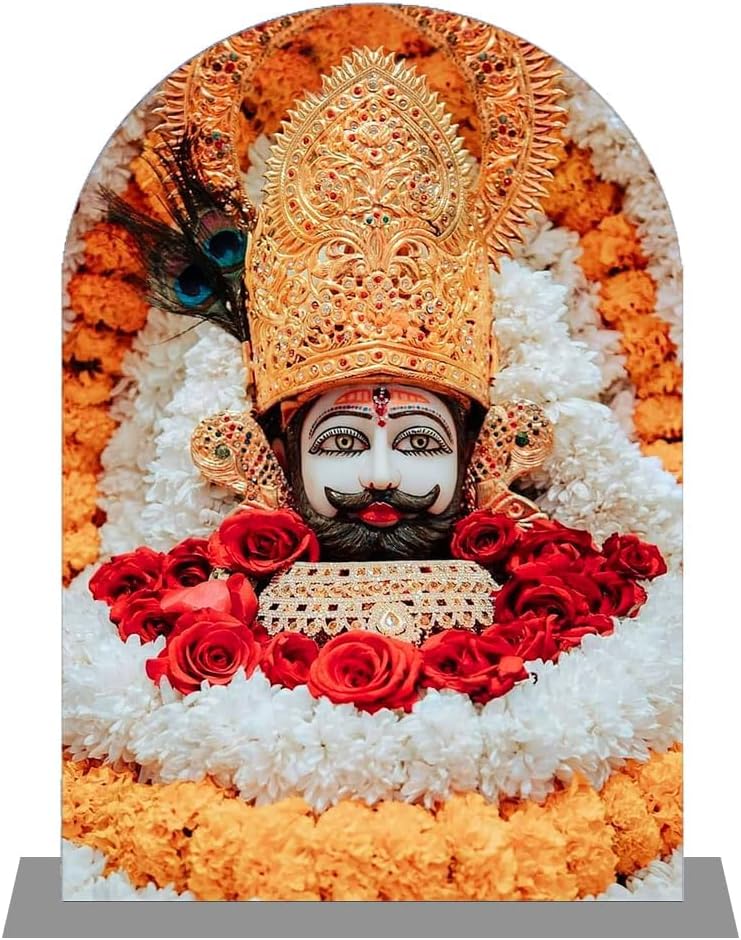 Bhakti Store Lord Khatu Shyam Ji Murti Resin Idol for Home Temple Spiritual Decor and Devotional Gift