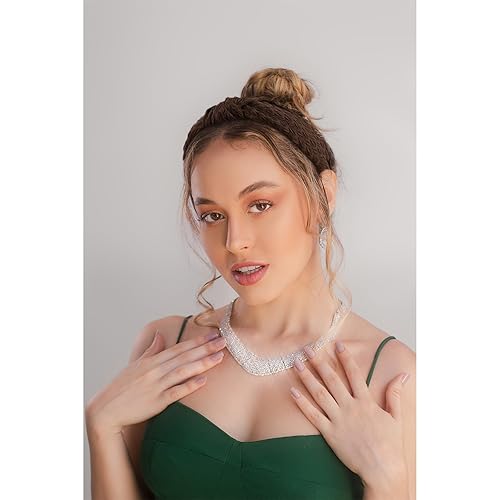 Miniatura 4 de YISSION 4 diademas anudadas para mujeres y niñas, diadema ancha antideslizante a la moda, diadema con nudo superior para mujeres, diadema negra,