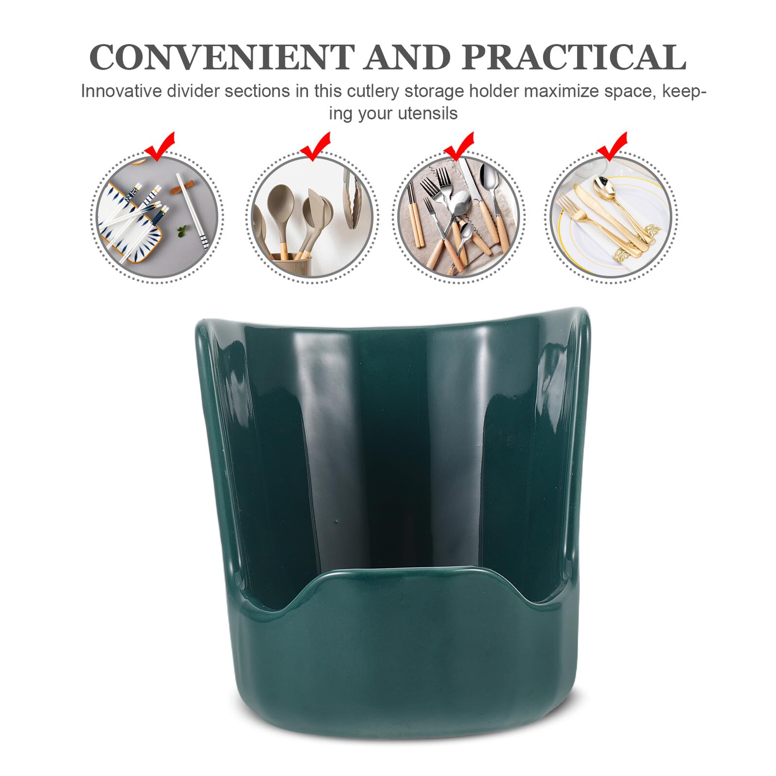 Gatuida Soporte para Tapa de Olla de Cerámica Verde, Vertical | Reposacucharas para Cocina, Estructura Estable, Ahorro de Espacio, Uso en Meal Prep