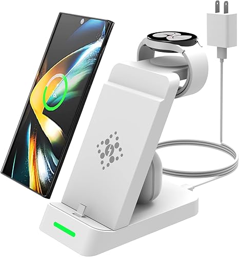 Estación de carga mejorada para múltiples dispositivos Samsung, estación de carga rápida 3 en 1 para Galaxy S2322S21S20S10Note20Z Flip 4Fold 4Galaxy