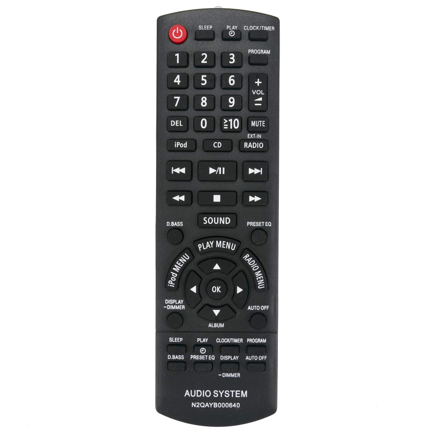 ALLIMITYNew N2QAYB000640 Remote Control fit for Panasonic CD Stereo System SC-PMX5 SC-PM500DB SCPMX5 SCPM500DB