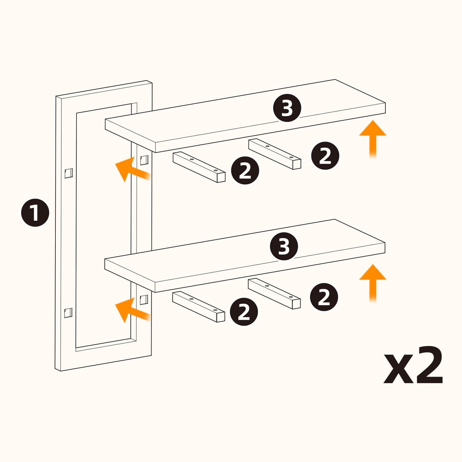 HOOBRO Mensola Sospesa, Set da 2 Mensole da 38 cm, Scaffale a Parete a 2 Livelli, Mensola Sospesa per Bagno, Adatto per Soggiorno, Camera da Letto, Bagno, Cucina, Marrone Vintage e Nero EBF32BJ01