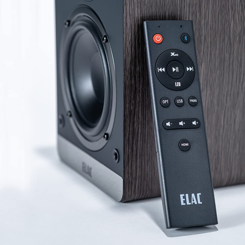 ELAC Kompakt Lautsprecher Debut ConneX DCB41, Boxen für Audiowiedergabe via HDMI, USB, Phono & Bluetooth, exzellenter Klang & hochwertiges Design, 1 Aktivlautsprecher-Set, Nussbaum