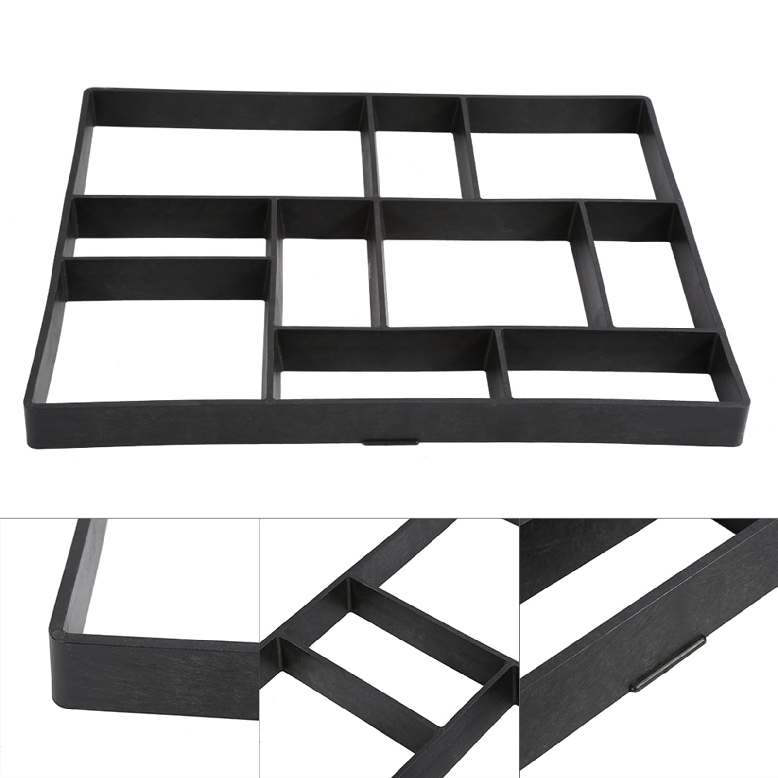 Gototop Pflaster-Gussformen, Pflasterform aus Kunststoff, Form Stein, asymmetrisch, Schablonen für Weg- und Terrassenfliesen, Garten, Terrasse 60X50X5cm