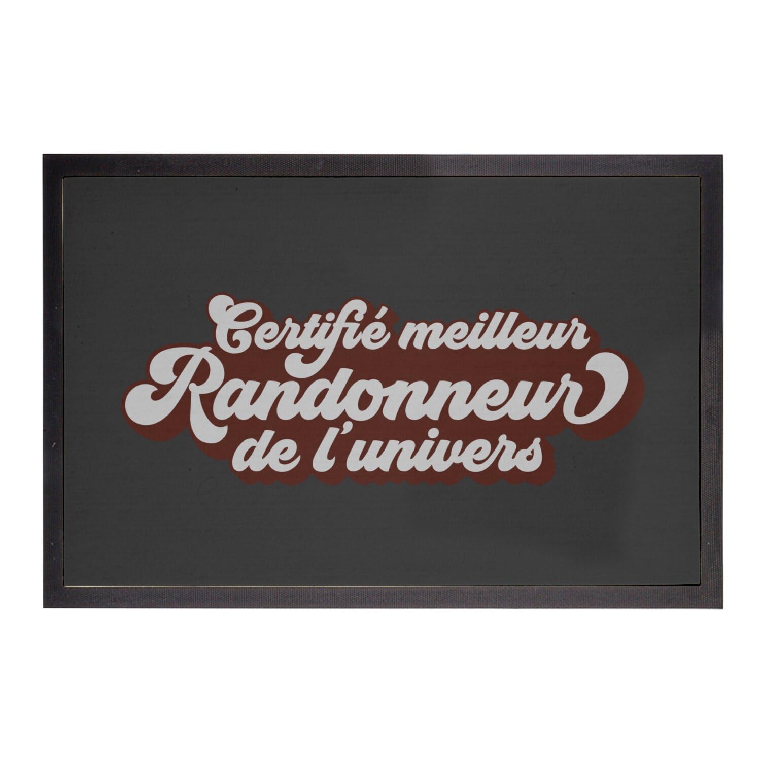 Paillasson noir camping et randonnée comme cadeau pour passionné de rando