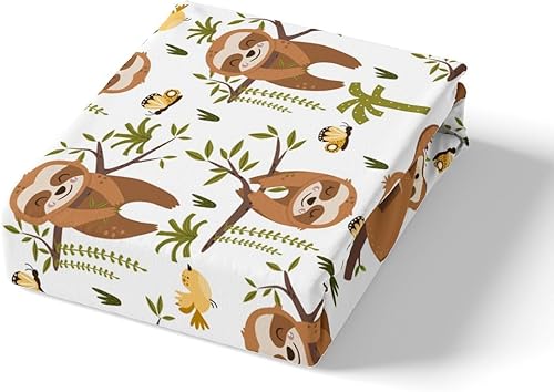 Miniatura 4 de Feelyou Juego de sábanas de perezoso tamaño King, juego de sábanas de perezoso de dibujos animados Kawaii con sábana bajera ajustable de bolsillo