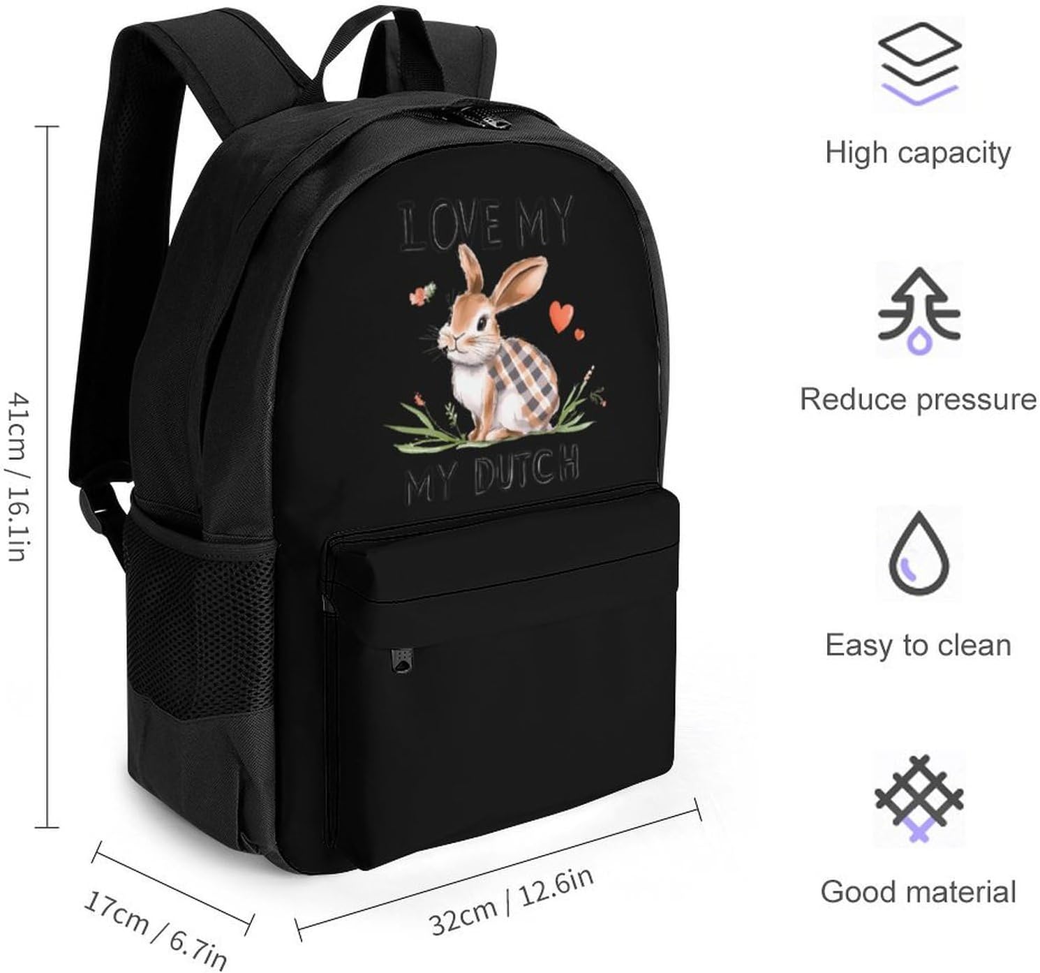 I Love My Dutch Laptop Backpack for Men Women Fashion Computer Bag Business Travel Daypack