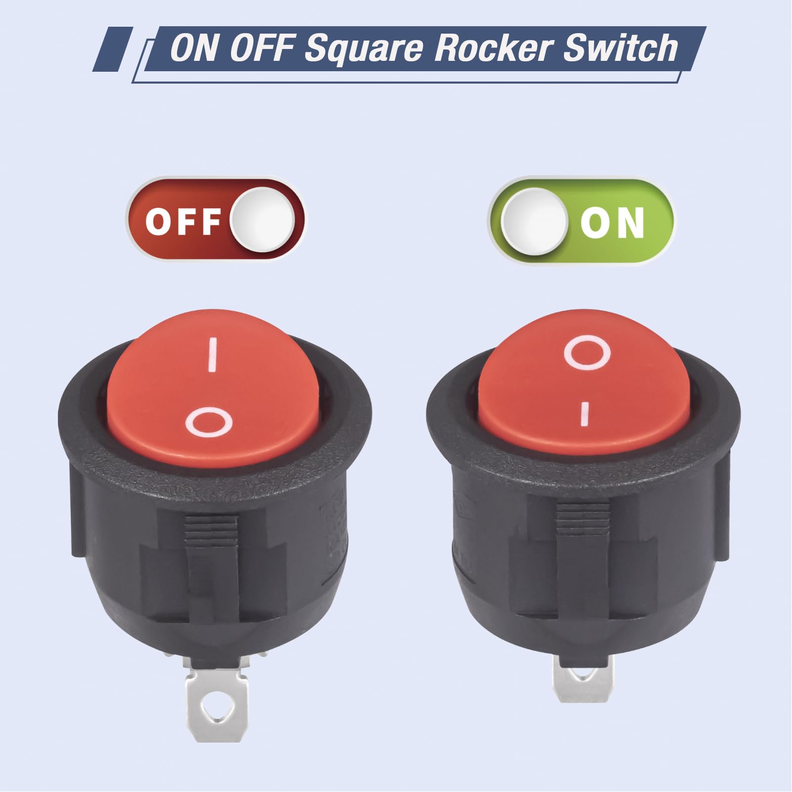 Toggle Switches VEXUNGA Round 12V Black On Off On Mini Circle Switch 2 ...