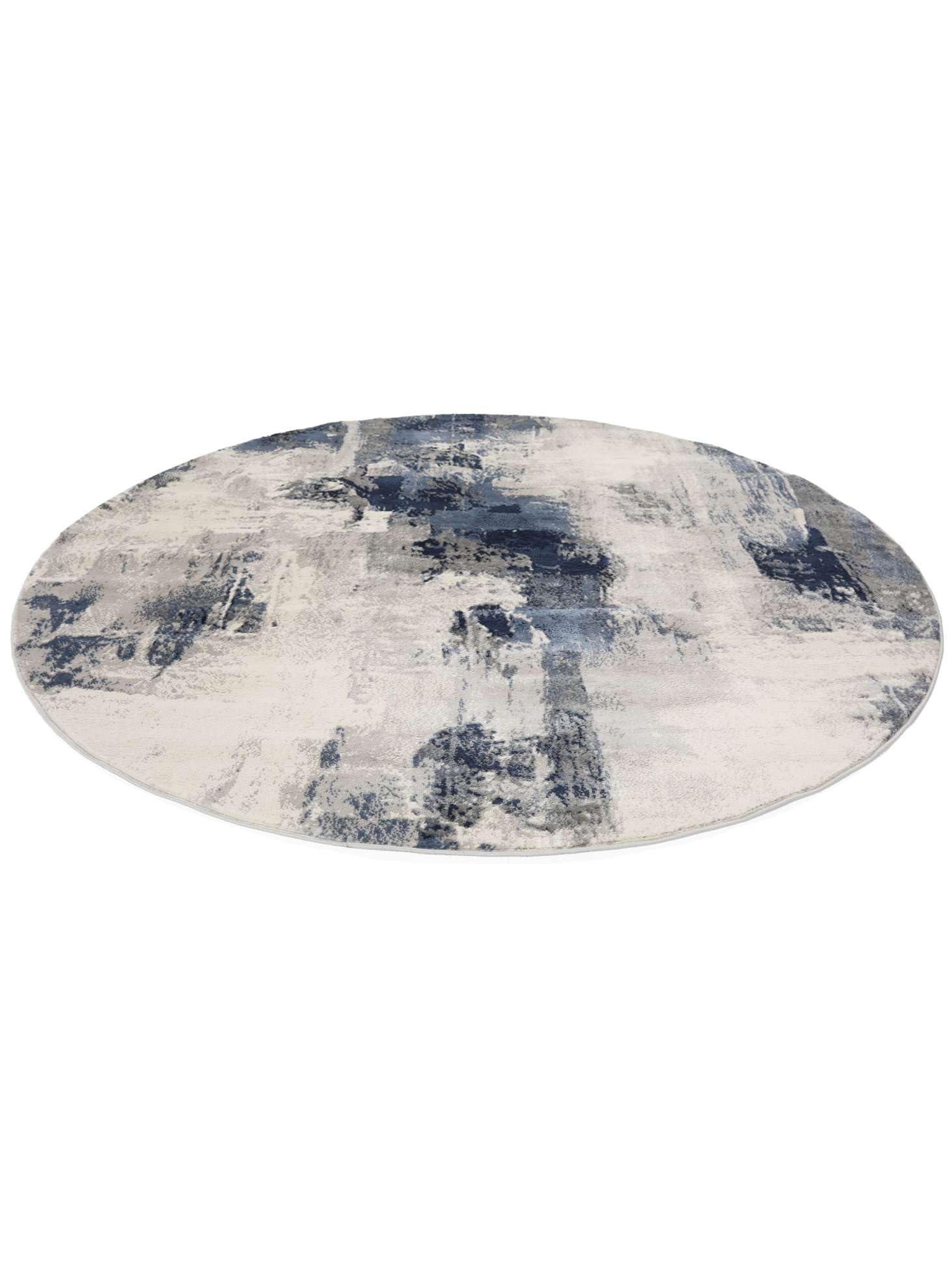 RugVista Mila Tapis, Ø 200 cm, Bleu/Gris