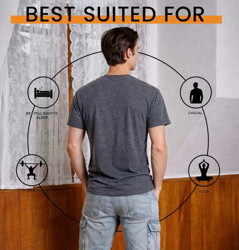 Image of Sleepynuts Men's Regular Fit Round Neck Half Sleeves Solid Casual Wear T-Shirt